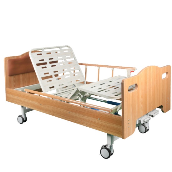 2-Function Manual Care Bed with Residential Wooden Design